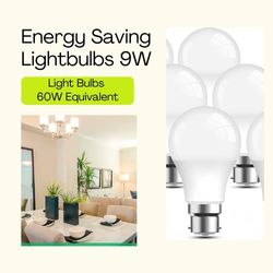 Energy Saving Lightbulbs, 9W Light Bulbs, 60W Equivalent room light