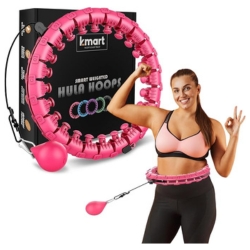 K-MART Smart Hula Ring Hoops, Weighted Hula Circle 24 Detachable Fitness Ring with 360 Degree Auto-Spinning Ball Gymnastics, Massage, Adult Fitness for Weight Loss